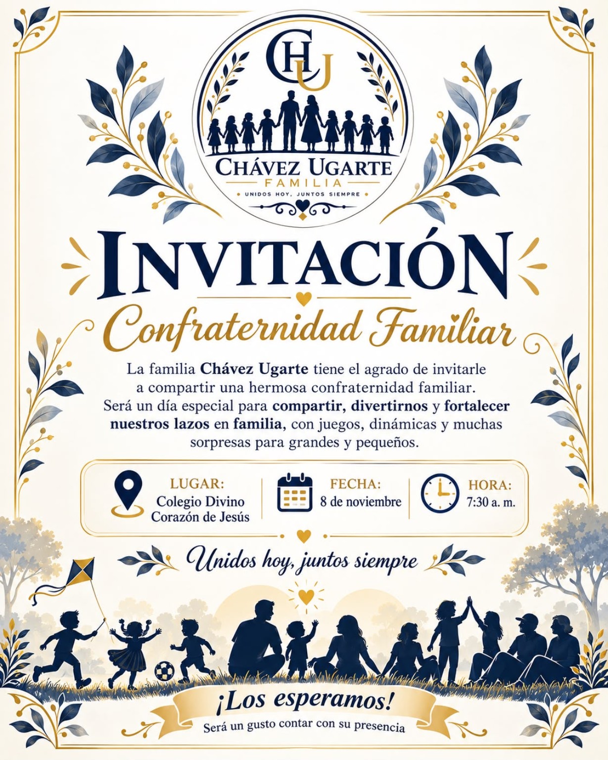 Primer logo de la familia Chávez Ugarte, de la invitación original
